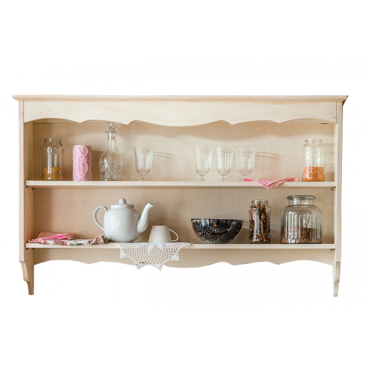 полка на кухню навесная деревянная в стиле прованс