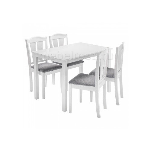 Обеденная группа Mali (стол и 4 стула) white / grey